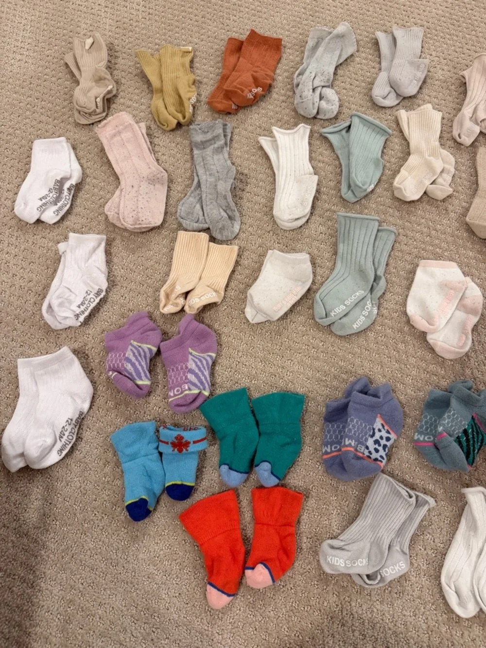 Mixed Baby Toddler Socks Bundle - Neutral & Colorful Assortment